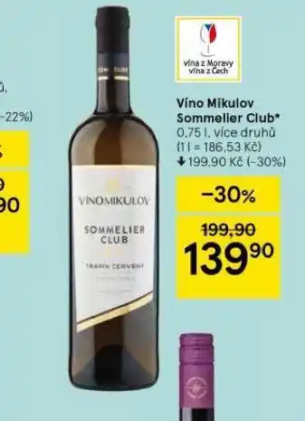 Tesco Víno mikulov sommelier club nabídka