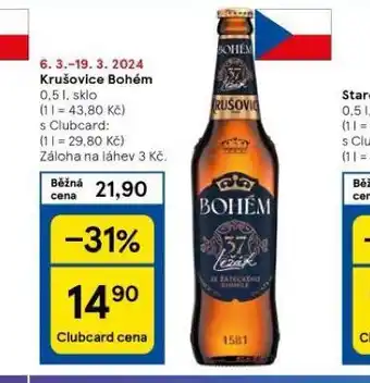 Tesco Pivo krušovice bohém nabídka