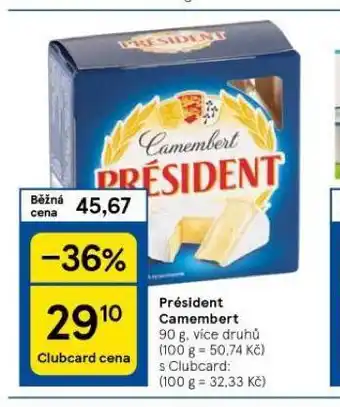 Tesco Président camembert nabídka