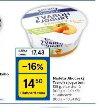 Tesco Madeta jihočeský tvaroh s jogurtem nabídka