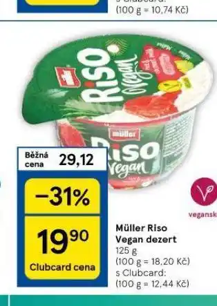Tesco Müller riso vegan dezert nabídka