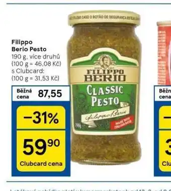 Tesco Filippo berio pesto nabídka