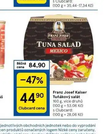 Tesco Franz josef kaiser tuňákový salát nabídka