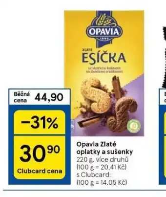 Tesco Opavia zlaté oplatky a sušenky nabídka