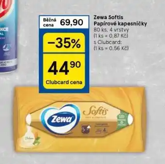 Tesco Zewa softis papírové kapesníky nabídka