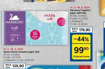 Tesco Harmony toaletní papír nabídka
