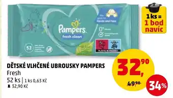 Penny Market DĚTSKÉ VLHČENÉ UBROUSKY PAMPERS nabídka