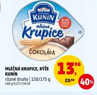 Penny Market MLÉČNÁ KRUPICE, RÝŽE KUNÍN nabídka