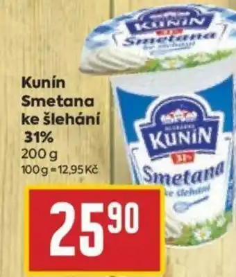 Billa Kunín Smetana ke šlehání 31% nabídka