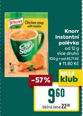 Billa Knorr Instantní polévka nabídka