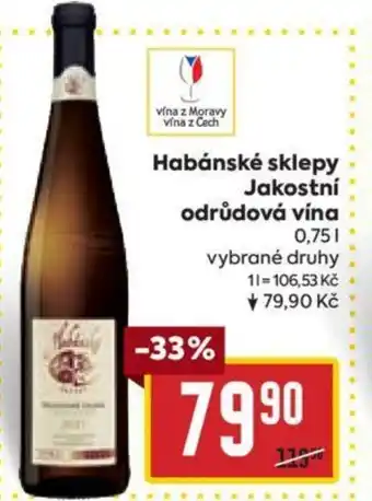Billa Habánské sklepy Jakostní odrůdová vína 0.75L nabídka