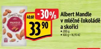 Albert Albert Mandle v mléčné čokoládě a skořici nabídka