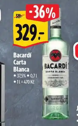 Albert Bacardí carta blanca nabídka