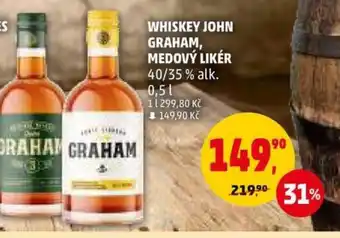Penny Market WHISKEY JOHN GRAHAM, MEDOVÝ LIKÉR nabídka