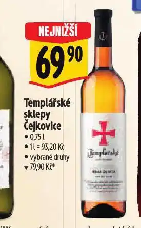 Albert Templářské sklepy čejkovice nabídka