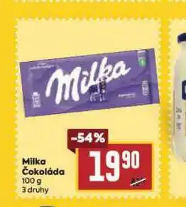 Billa Milka čokoláda nabídka