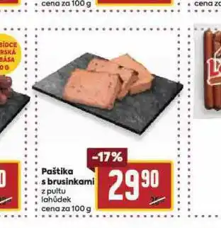 Billa Paštika s brusinkami nabídka
