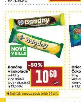 Billa Banány v čokoládě nabídka