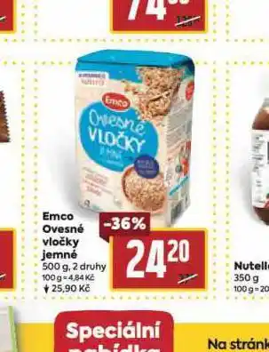 Billa Emco ovesné vločky jemné nabídka