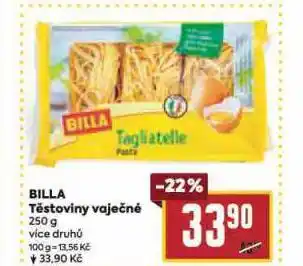 Billa Billa těstoviny vaječné nabídka