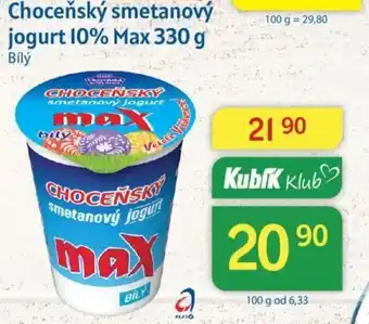 Kubík potraviny Choceňský smetanový jogurt 10% Max 330 g nabídka