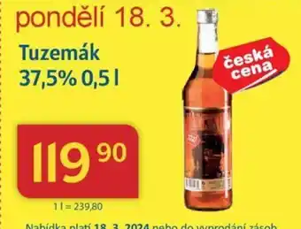 Kubík potraviny Tuzemák 37,5% 0,5L nabídka
