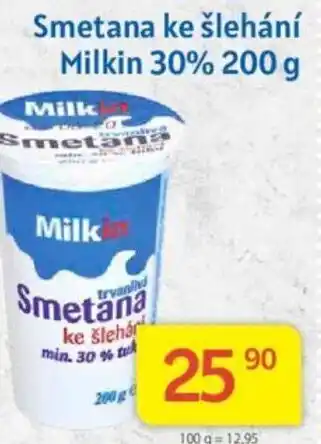 Kubík potraviny Smetana ke šlehání Milkin 30% 200 g nabídka