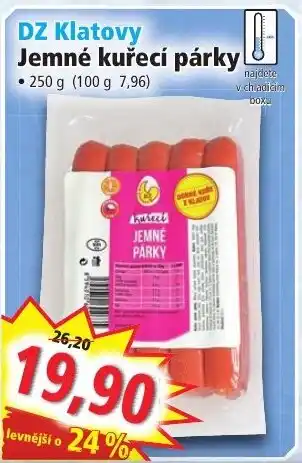 Norma DZ Klatovy Jemné kuřecí párky nabídka