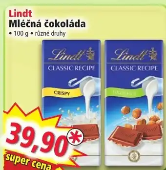 Norma Lindt Mléčná čokoláda nabídka