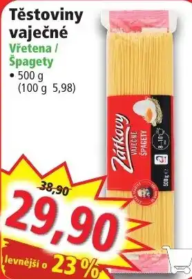 Těstoviny vaječné Vřetena / Špagety