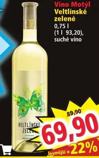Norma Víno Motýl Veltlínské zelené 0.75L nabídka