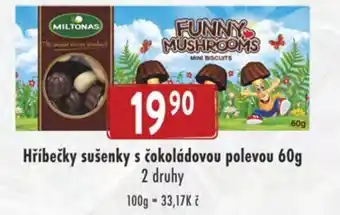 Astur&Qanto Hříbečky sušenky s čokoládovou polevou 60g nabídka