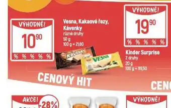 Vesna, kakaové řezy, kávenky