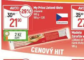 Globus My price listové těsto nabídka