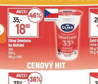 Globus Olma smetana ke šlehání 33% nabídka