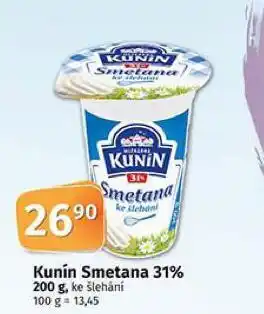 Coop Kunín smetana 31% nabídka
