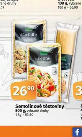 Coop Semolinové těstoviny nabídka