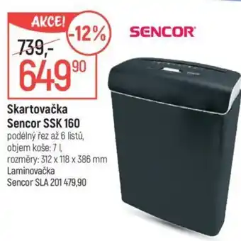 Globus Skartovačka Sencor SSK 160 nabídka