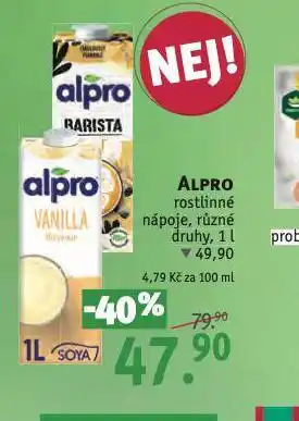 Rossmann Alpro rostlinné nápoje nabídka