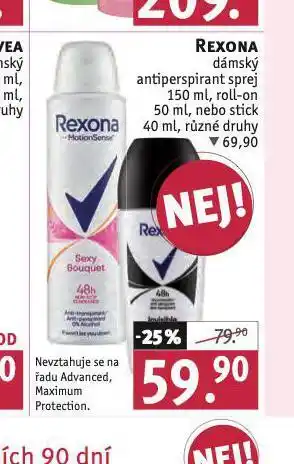 Rossmann Rexona antiperspirant nabídka