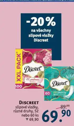 Rossmann Discreet slipové vložky nabídka