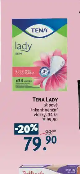 Rossmann Tena lady slipové inkontinenční vložky nabídka