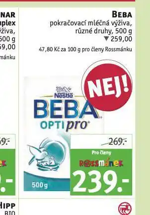 Rossmann Beba pokračovací mléčná výživa nabídka