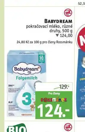 Rossmann Babydream pokračovací mléko nabídka