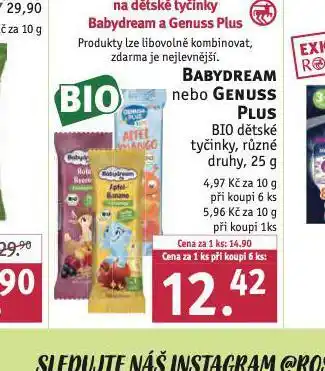 Rossmann Babydream bio dětské tyčinky nabídka