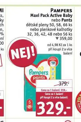 Rossmann Pampers dětské plenky nabídka
