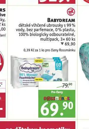 Rossmann Babydream dětské vlhčené ubrousky nabídka
