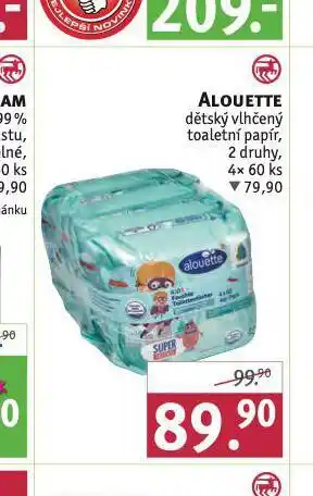 Rossmann Alouette dětský vlhčený toaletní papír nabídka