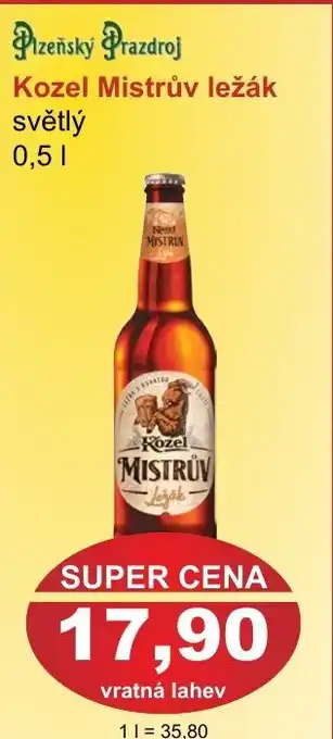 PLUS JIP Kozel Mistrův ležák světlý 0,5L nabídka