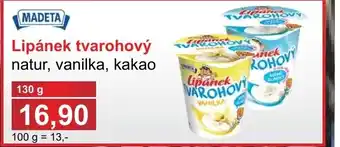 Lipánek tvarohový natur, vanilka, kakao